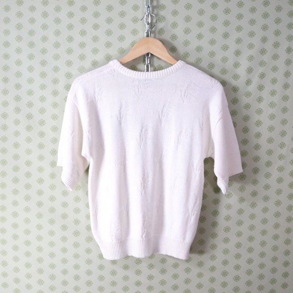 ❌SOLD❌vintage embroidered tulip flower sweater top - Picture 4 of 4